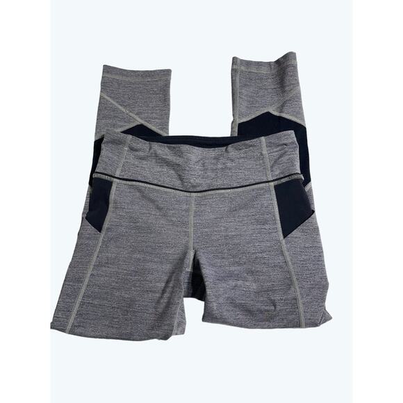 Lululemon Pace Rival Crop Leggings Heathered Ice Grey/Black 4 - Picture 7 of 7